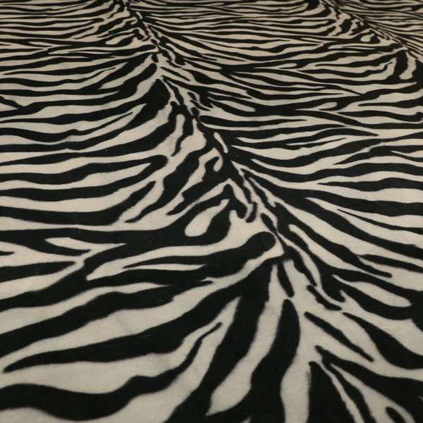 Animal Print Zebra Theme Pattern Black White Colour Printed Velvet Velour Upholstery Curtain Fabrics - Handmade Cushions