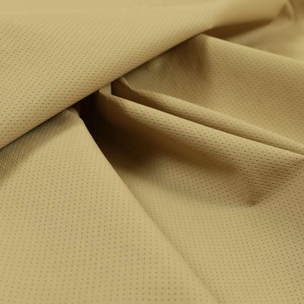 Avian Perforated Faux Leatherette Beige Colour Upholstery Fabric