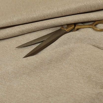 Baffin Plain Durable Soft Tweedy Effect Chenille Upholstery Fabric Beige Colour - Roman Blinds