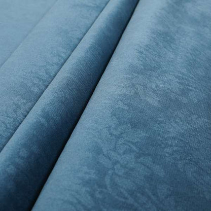 Barcelona Printed Velvet Damask Pattern Soft Velour Blue Colour Velvet Upholstery Fabric
