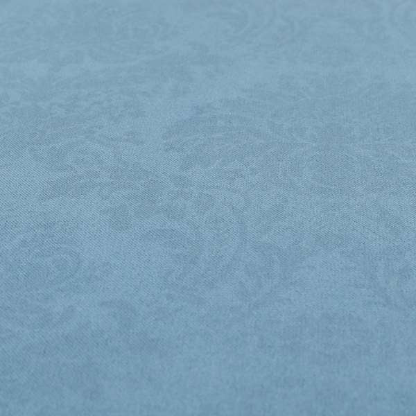 Barcelona Printed Velvet Damask Pattern Soft Velour Blue Colour Velvet Upholstery Fabric