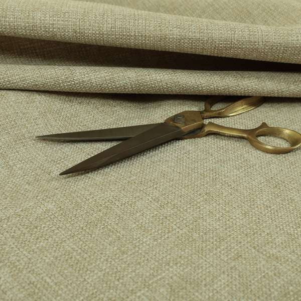 Beaumont Textured Hard Wearing Basket Weave Material Beige Coloured Furnishing Upholstery Fabric - Roman Blinds