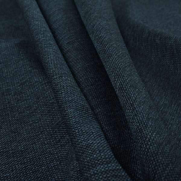 Beaumont Textured Hard Wearing Basket Weave Material Navy Blue Coloured Furnishing Upholstery Fabric - Roman Blinds