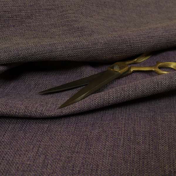 Beaumont Textured Hard Wearing Basket Weave Material Purple Coloured Furnishing Upholstery Fabric