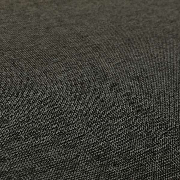 Beaumont Textured Hard Wearing Basket Weave Material Black Charcoal Coloured Furnishing Upholstery Fabric - Roman Blinds