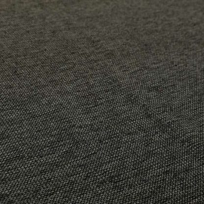 Beaumont Textured Hard Wearing Basket Weave Material Black Charcoal Coloured Furnishing Upholstery Fabric - Roman Blinds