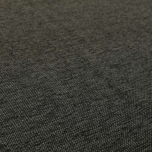 Beaumont Textured Hard Wearing Basket Weave Material Black Charcoal Coloured Furnishing Upholstery Fabric