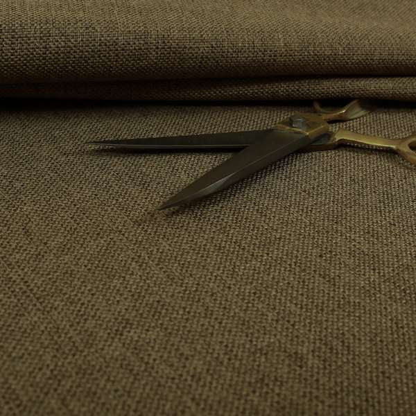 Beaumont Textured Hard Wearing Basket Weave Material Golden Brown Coloured Furnishing Upholstery Fabric - Roman Blinds