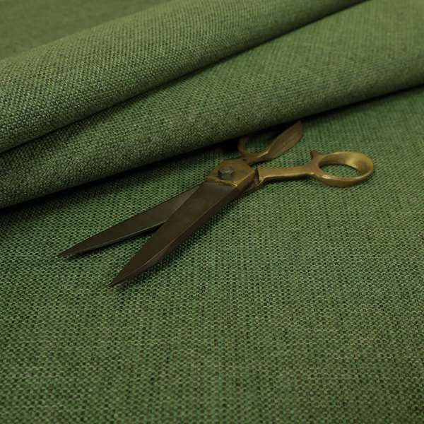 Beaumont Textured Hard Wearing Basket Weave Material Green Coloured Furnishing Upholstery Fabric - Roman Blinds