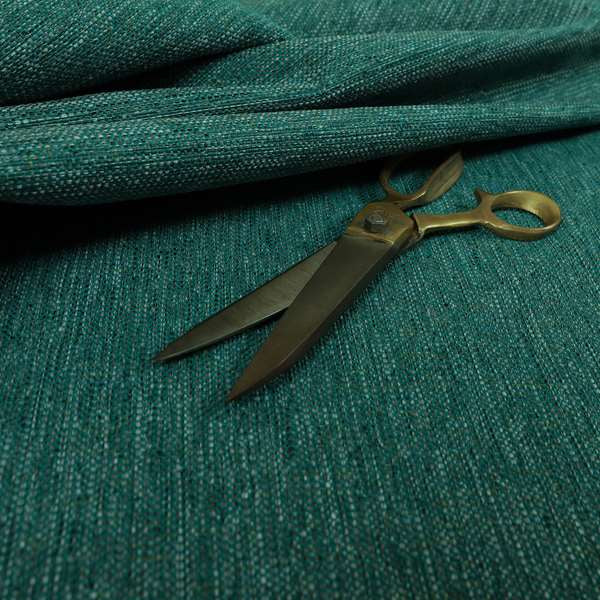 Beaumont Textured Hard Wearing Basket Weave Material Teal Coloured Furnishing Upholstery Fabric - Roman Blinds