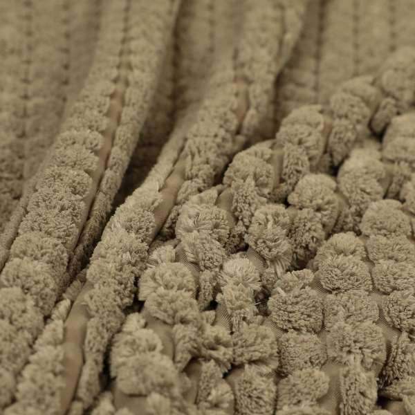 Soft Pom Pom Style Chunky Corduroy Fabric In Mink Brown Colour Super Jumbo Cord BP170116-22