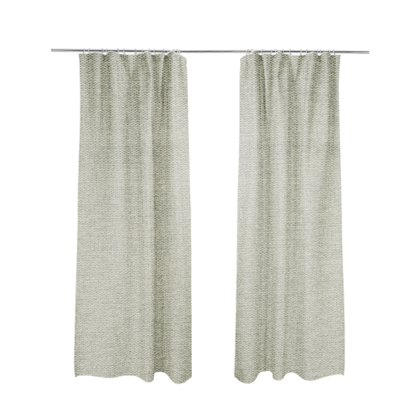 Bahamas Textured Chenille Upholstery Furnishing Fabric In White - Made To Measure Curtains