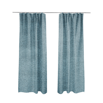 Bahamas Textured Chenille Upholstery Furnishing Fabric In Blue - Made To Measure Curtains