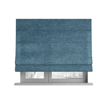 Bahamas Textured Chenille Upholstery Furnishing Fabric In Blue - Roman Blinds