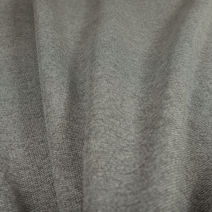 Bahamas Textured Chenille Upholstery Furnishing Fabric In Pewter Grey - Roman Blinds