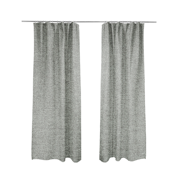 Bahamas Textured Chenille Upholstery Furnishing Fabric In Pewter Grey - Made To Measure Curtains