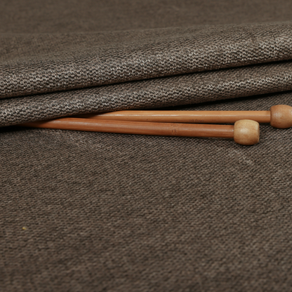 Bahamas Textured Chenille Upholstery Furnishing Fabric In Brown - Made To Measure Curtains