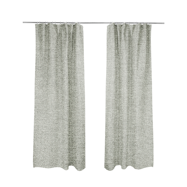 Bahamas Textured Chenille Upholstery Furnishing Fabric In Silver - Made To Measure Curtains