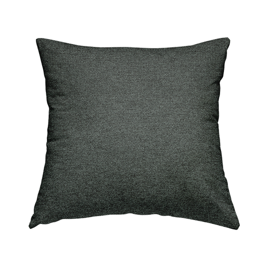 Bahamas Textured Chenille Upholstery Furnishing Fabric In Black - Handmade Cushions