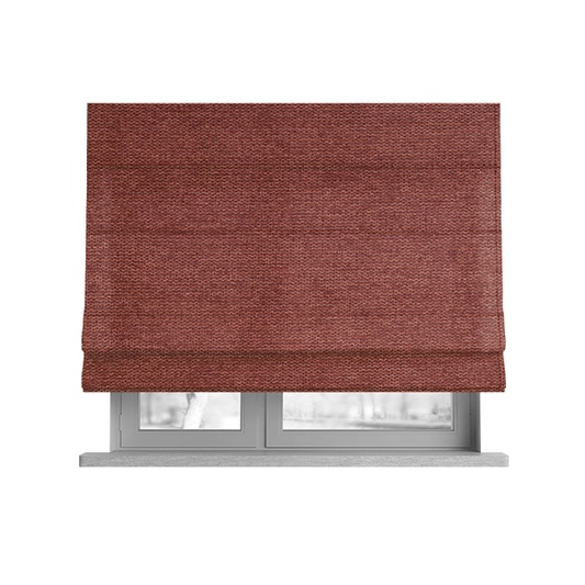 Bahamas Textured Chenille Upholstery Furnishing Fabric In Red - Roman Blinds