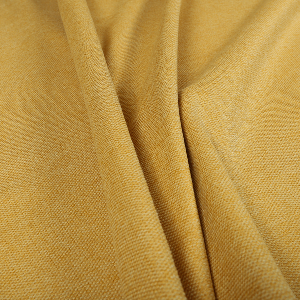 Bahamas Textured Chenille Upholstery Furnishing Fabric In Yellow - Roman Blinds