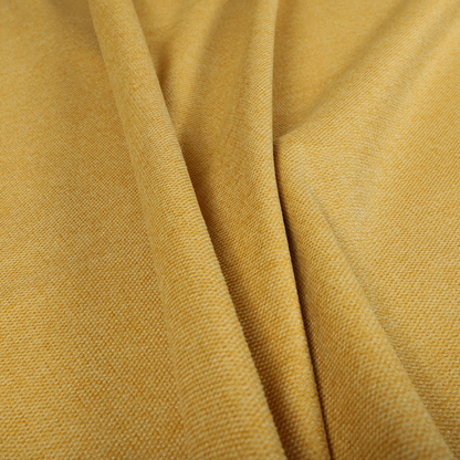 Bahamas Textured Chenille Upholstery Furnishing Fabric In Yellow - Roman Blinds