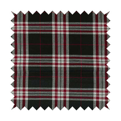 Barlow Tweed Textured Check Tartan Black Furnishing Upholstery Fabric - Handmade Cushions