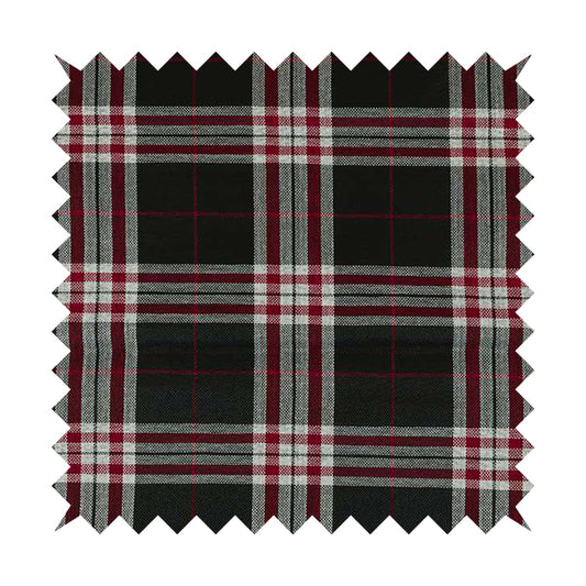 Barlow Tweed Textured Check Tartan Black Furnishing Upholstery Fabric