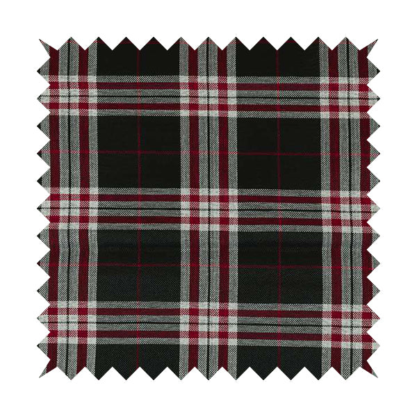 Barlow Tweed Textured Check Tartan Black Furnishing Upholstery Fabric - Made To Measure Curtains