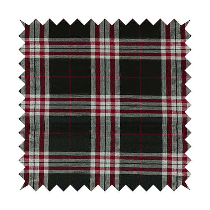 Barlow Tweed Textured Check Tartan Black Furnishing Upholstery Fabric - Made To Measure Curtains