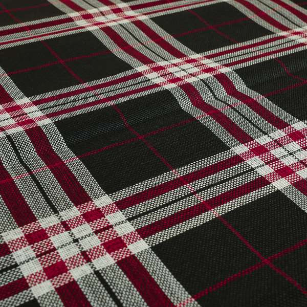 Barlow Tweed Textured Check Tartan Black Furnishing Upholstery Fabric - Handmade Cushions