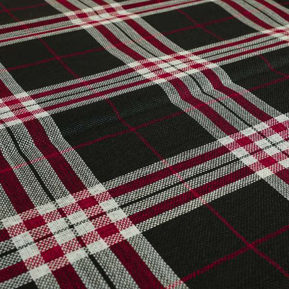 Barlow Tweed Textured Check Tartan Black Furnishing Upholstery Fabric - Made To Measure Curtains