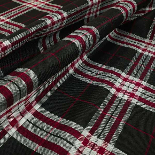 Barlow Tweed Textured Check Tartan Black Furnishing Upholstery Fabric - Roman Blinds