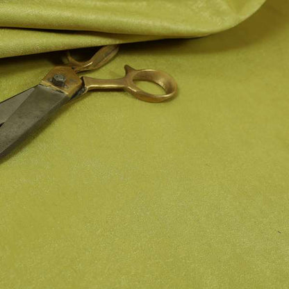 Bellevue Brushed Chenille Flat Weave Plain Upholstery Fabric In Yellow