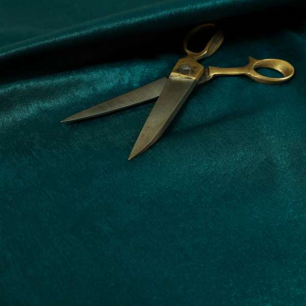 Bellevue Brushed Chenille Flat Weave Plain Upholstery Fabric In Teal - Made To Measure Curtains