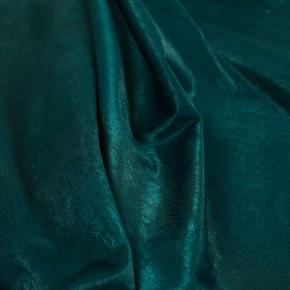 Bellevue Brushed Chenille Flat Weave Plain Upholstery Fabric In Teal