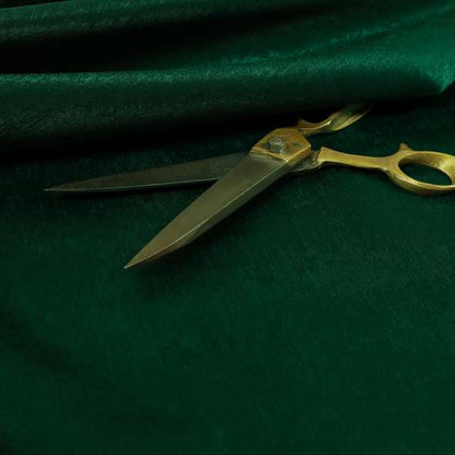 Bellevue Brushed Chenille Flat Weave Plain Upholstery Fabric In Dark Green - Made To Measure Curtains