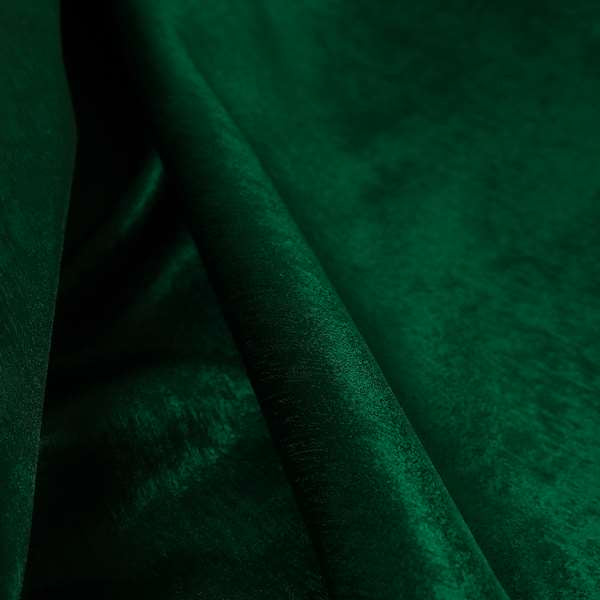 Bellevue Brushed Chenille Flat Weave Plain Upholstery Fabric In Dark Green