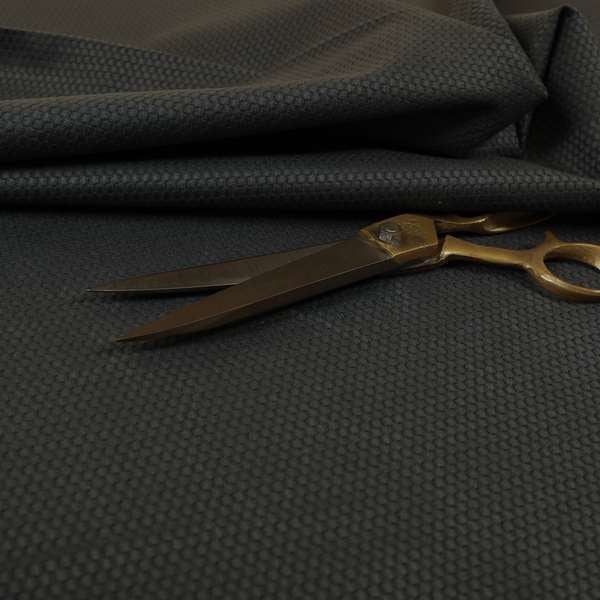 Bhopal Soft Textured Black Coloured Plain Velour Pile Upholstery Fabric - Made To Measure Curtains