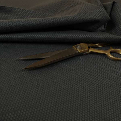 Bhopal Soft Textured Black Coloured Plain Velour Pile Upholstery Fabric - Made To Measure Curtains