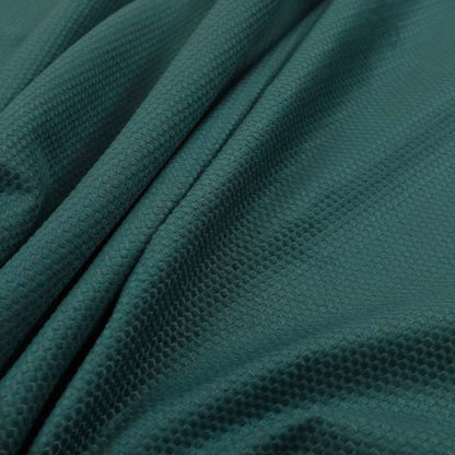 Bhopal Soft Textured Teal Coloured Plain Velour Pile Upholstery Fabric - Made To Measure Curtains