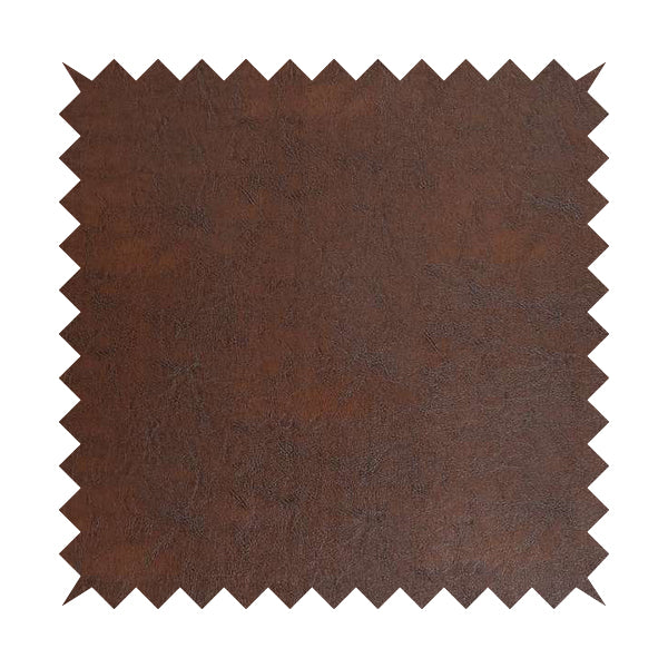 Faux Leather Bicast Brown Fudge Colour Heritage Aged Effect Look Upholstery Fabric