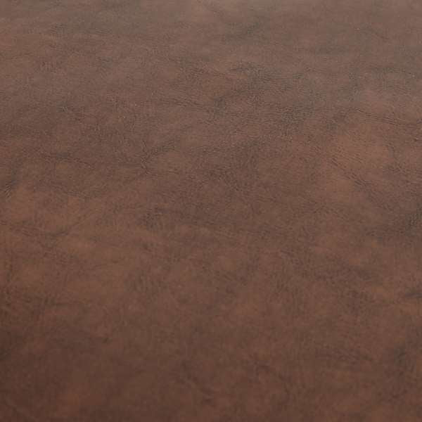 Faux Leather Bicast Brown Fudge Colour Heritage Aged Effect Look Upholstery Fabric