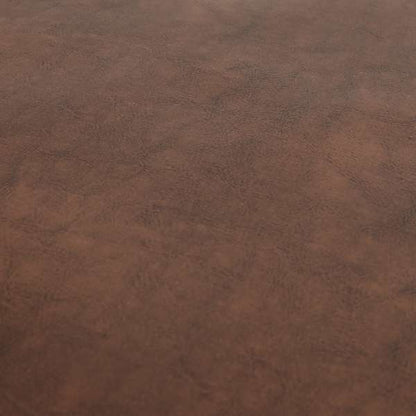 Faux Leather Bicast Brown Fudge Colour Heritage Aged Effect Look Upholstery Fabric