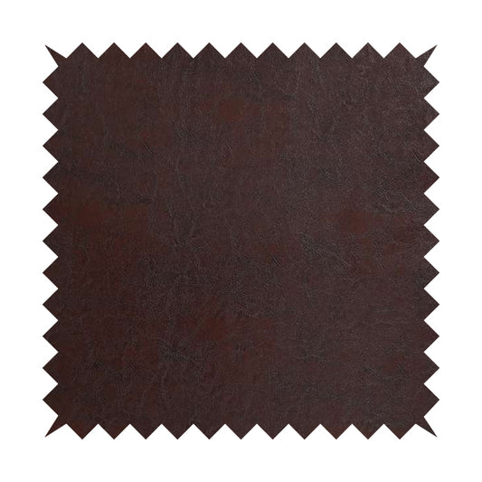 Faux Leather Bicast Expresso Brown Colour Heritage Aged Effect Look Upholstery Fabric