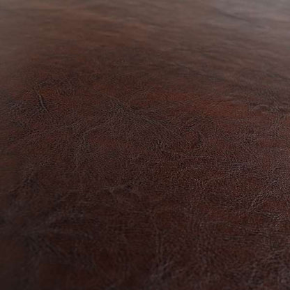 Faux Leather Bicast Expresso Brown Colour Heritage Aged Effect Look Upholstery Fabric