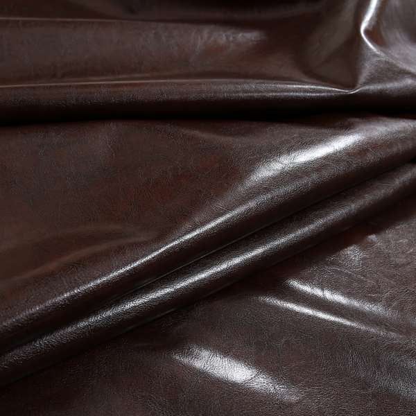 Faux Leather Bicast Expresso Brown Colour Heritage Aged Effect Look Upholstery Fabric