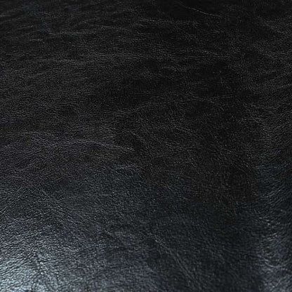 Faux Leather Bicast Black Colour Heritage Aged Effect Look Upholstery Fabric