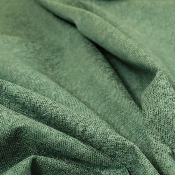 Boho Quilted Effect Soft Textured Chenille Upholstery Fabric Green Colour - Roman Blinds