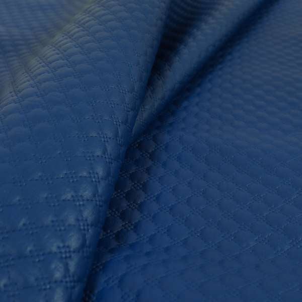 Bourbon Quilted Textured Blue Colour Faux Leather Upholstery Fabric